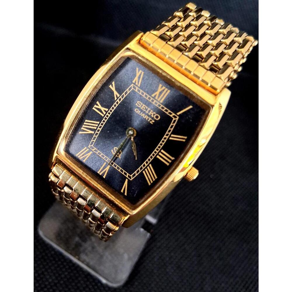 Men's Vintage Seiko Barrel/Tonneau Stainless Steel Tank RARE